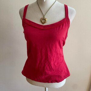 Red Embroidered Trim Cami